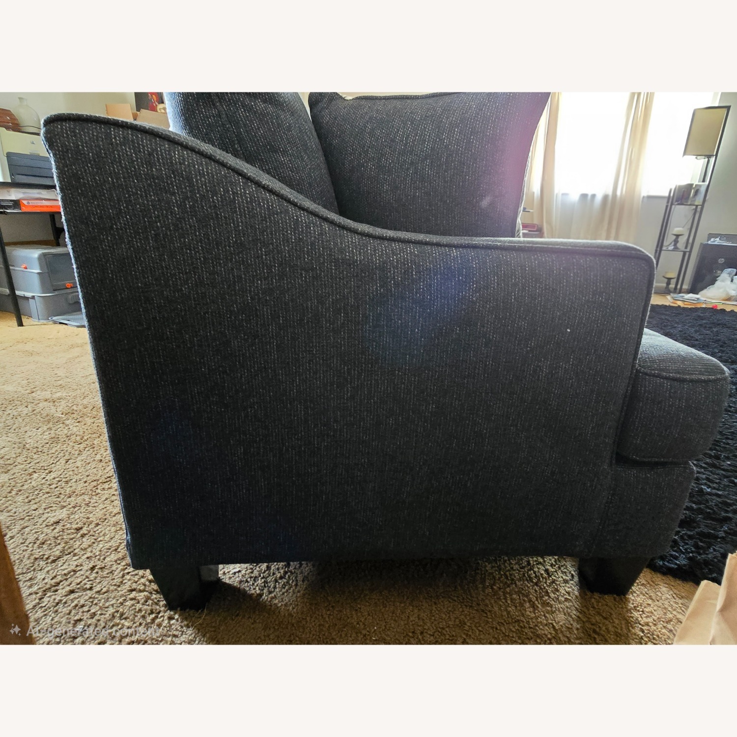 nFusion Furniture Blue Fabric 3+ Seater Sofa - image-6