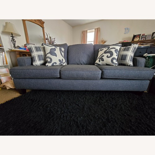 Used nFusion Furniture Blue Fabric 3+ Seater Sofa for sale on AptDeco
