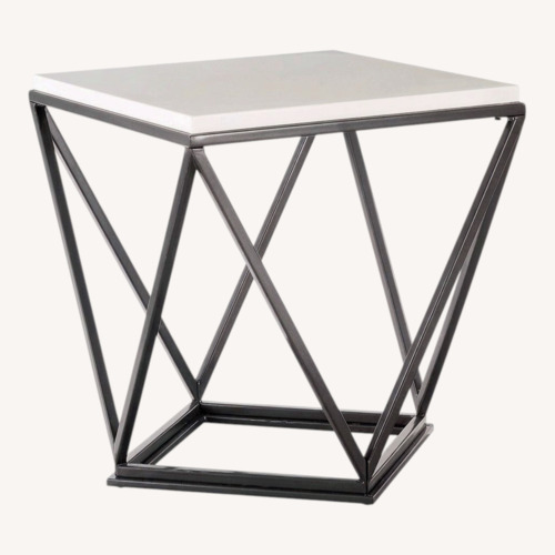 Used Elements Fine Home Furnishings White Side Table for sale on AptDeco