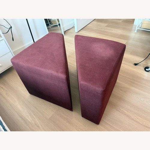 Used Maroon Fabric Ottoman Set  for sale on AptDeco