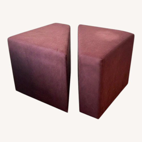 Used Maroon Fabric Ottoman Set for sale on AptDeco