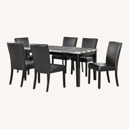 Used Dark Gray Wood Dining Set for sale on AptDeco