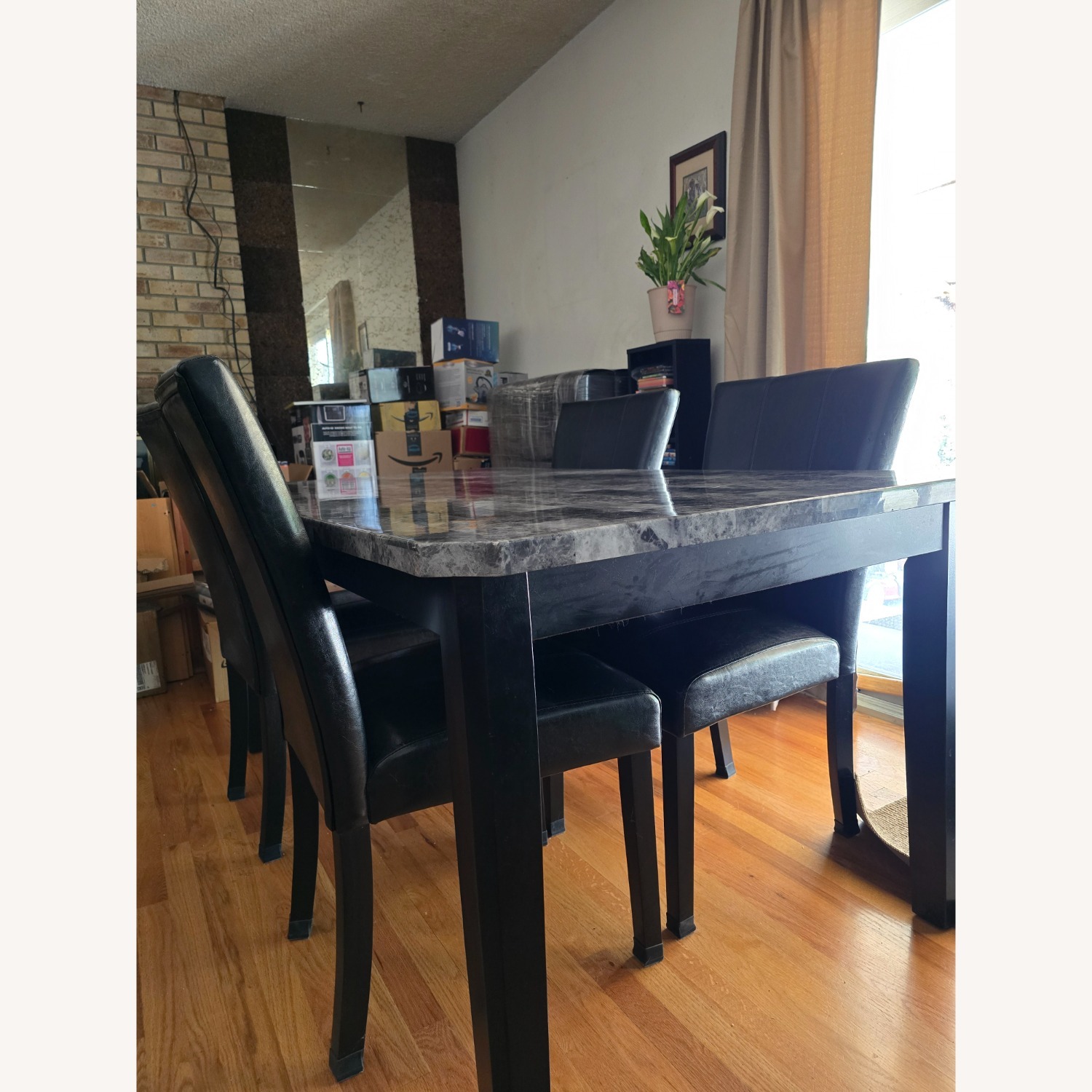 Dark Gray Wood Dining Set - image-2