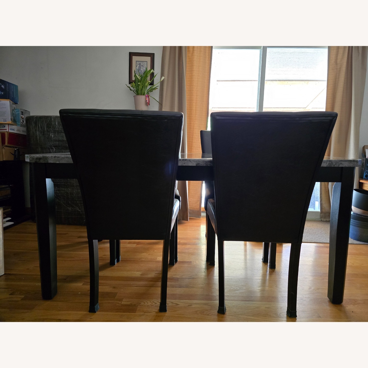 Dark Gray Wood Dining Set - image-3