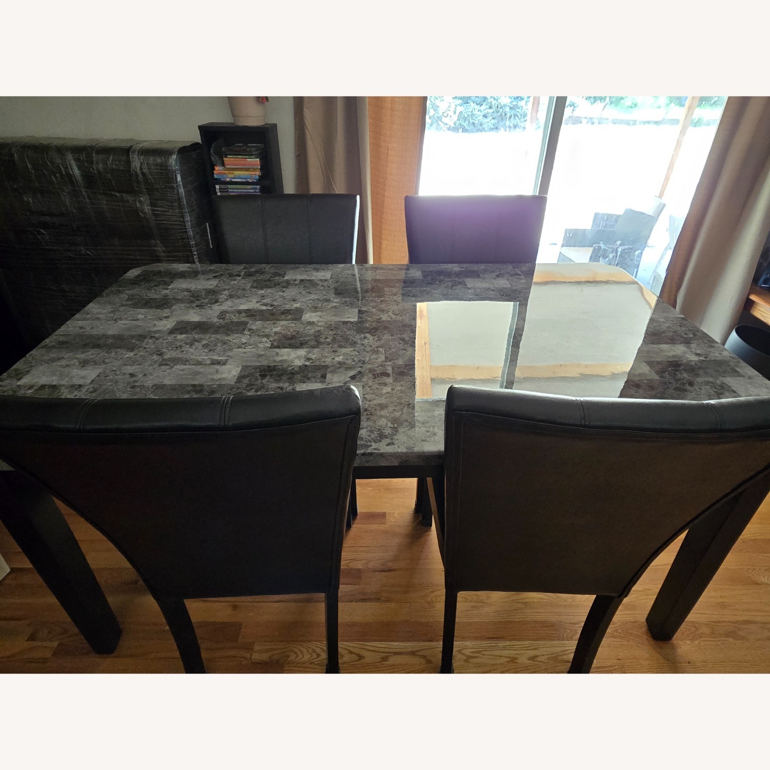 Dark Gray Wood Dining Set - image-1
