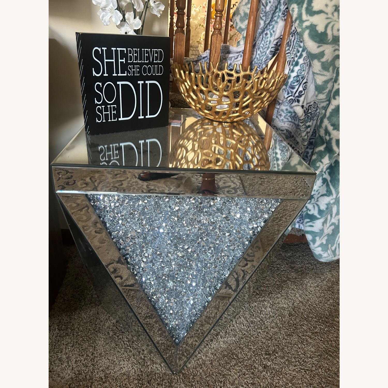 Vintage/Antique Silver Glass Coffee Table - image-4
