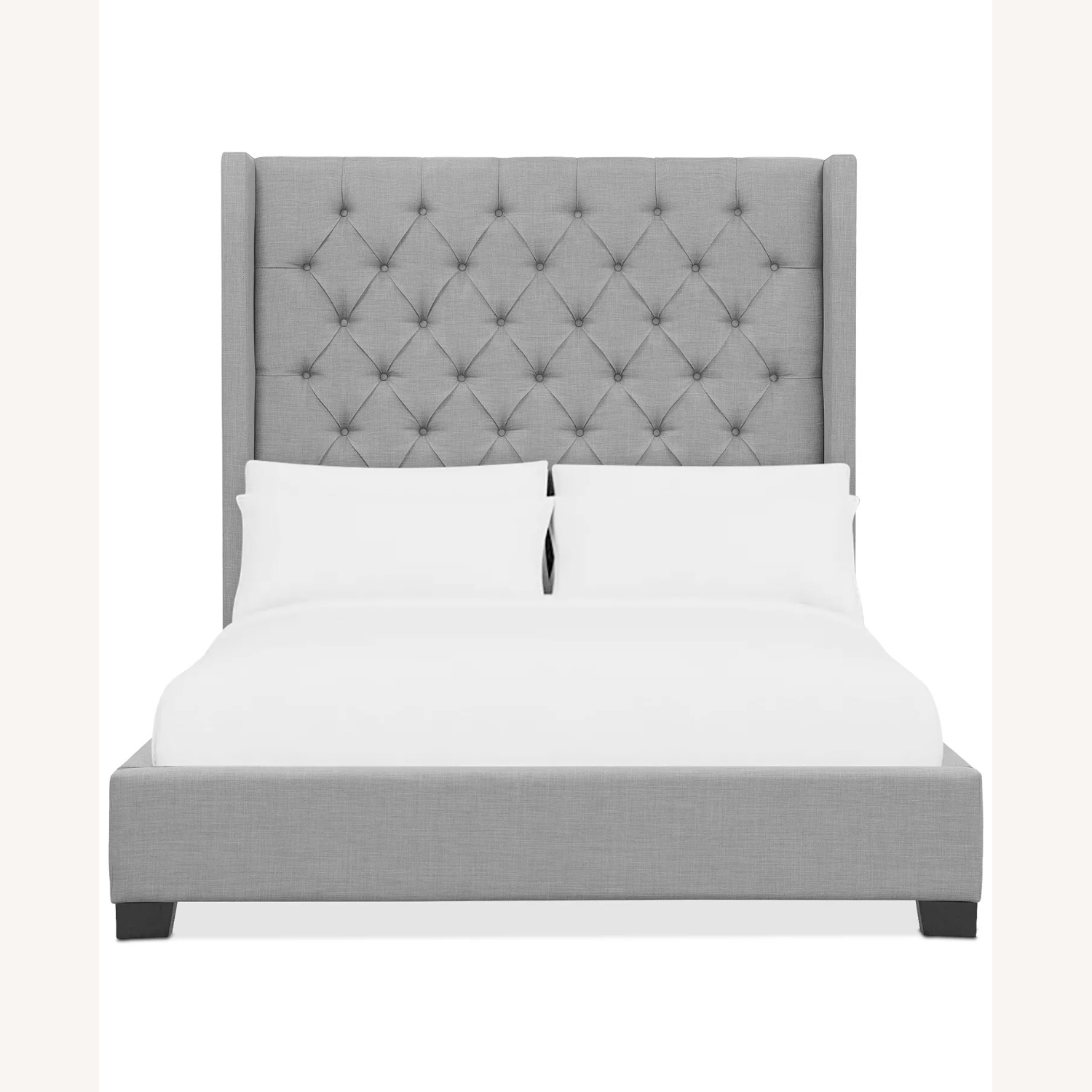 Monroe II Upholstered Grey Bed Frame - image-5