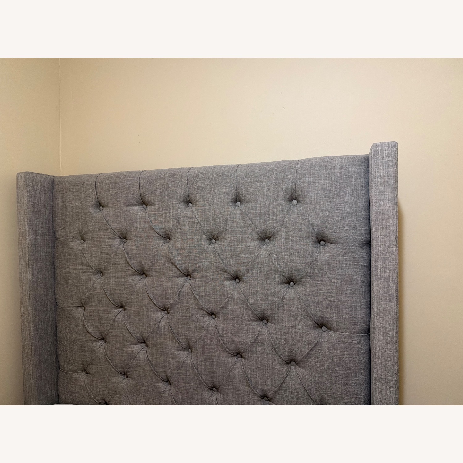 Monroe II Upholstered Grey Bed Frame - image-3