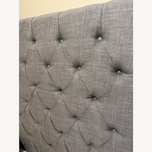 Used Monroe II Upholstered Grey Bed Frame for sale on AptDeco