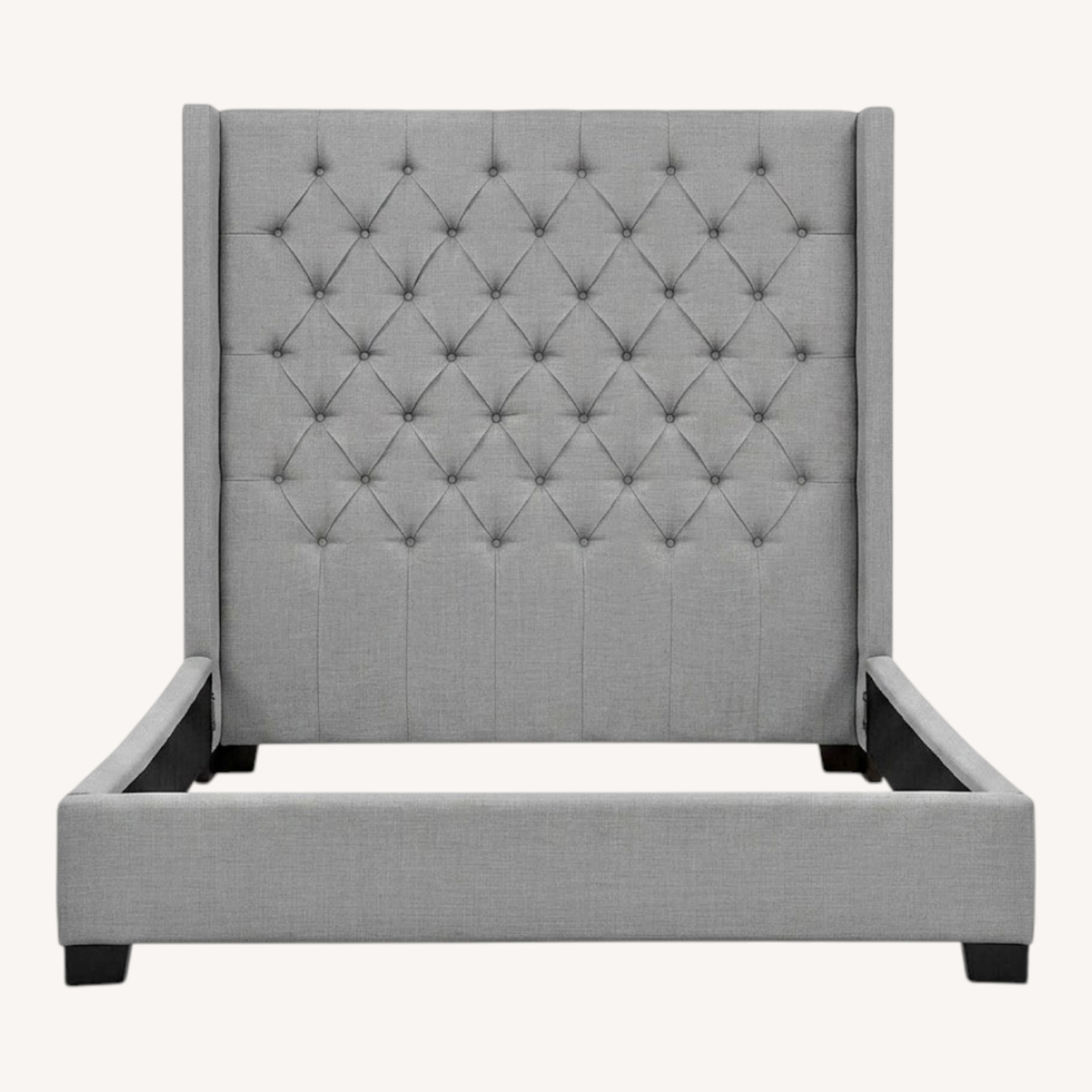 Monroe II Upholstered Grey Bed Frame - image-0