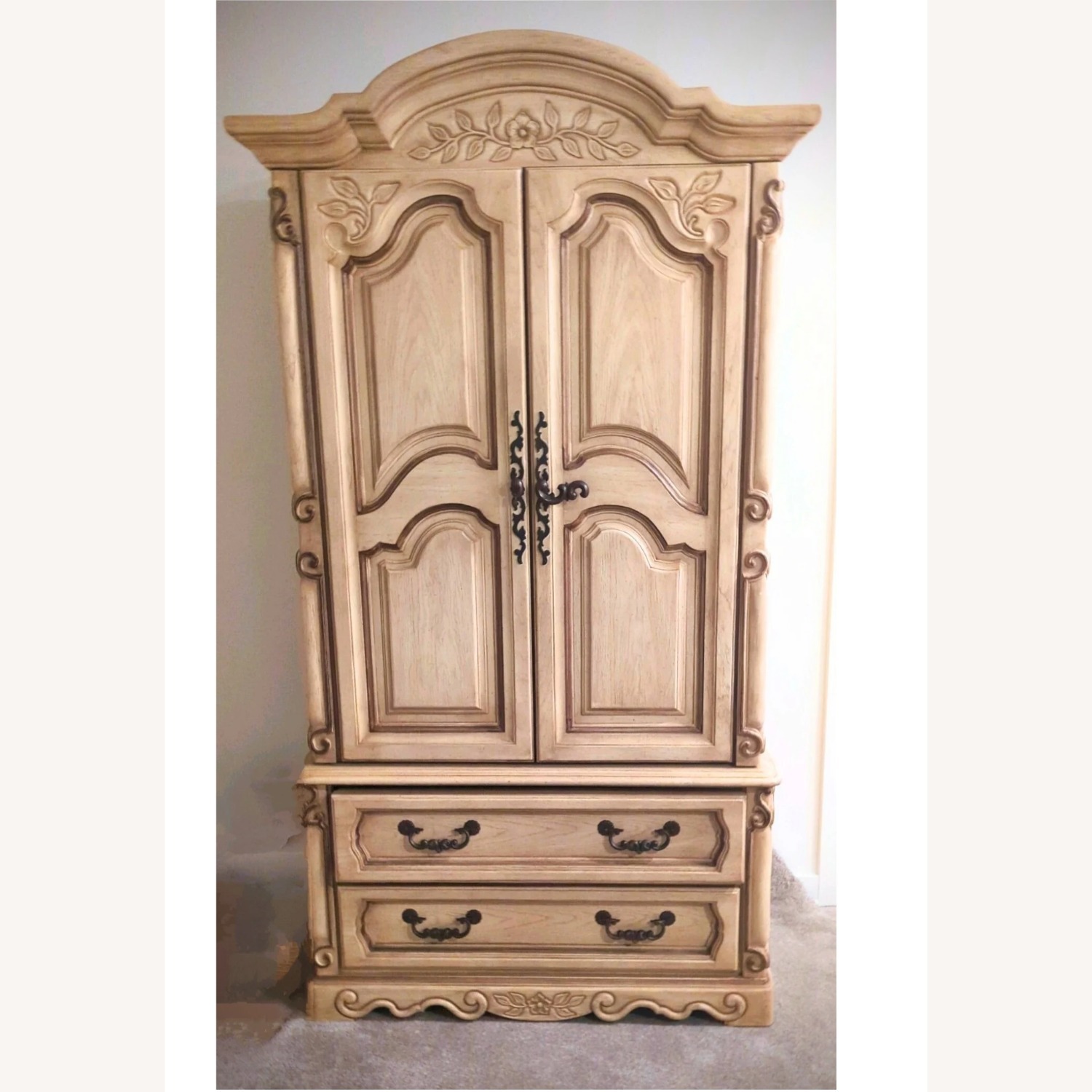 Vintage/Antique Finds Natural Wood Armoire - image-1