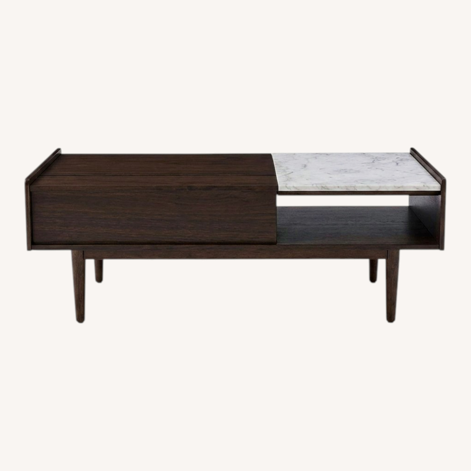 West Elm Mid-Century Dark Brown Wood Coffee Table - image-0