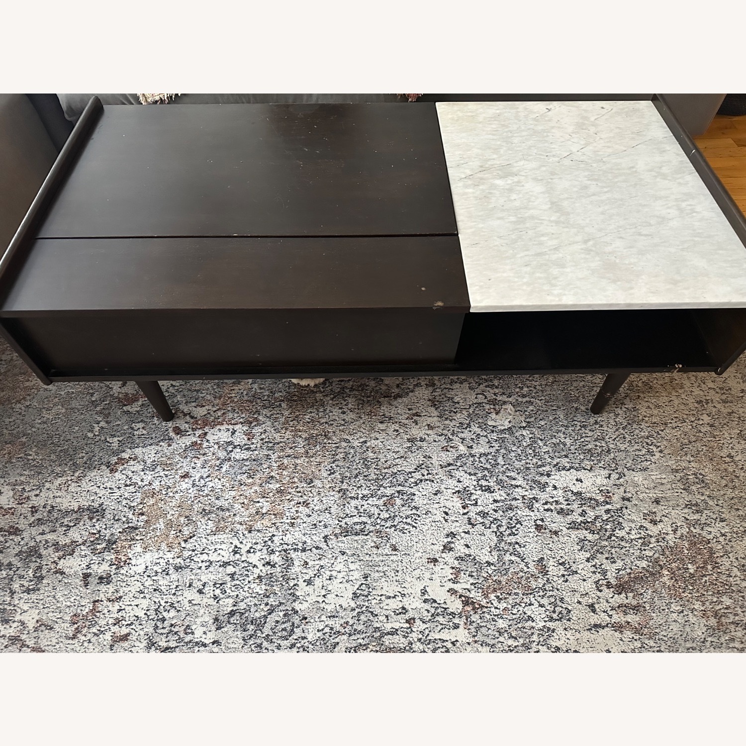 West Elm Mid-Century Dark Brown Wood Coffee Table - image-1