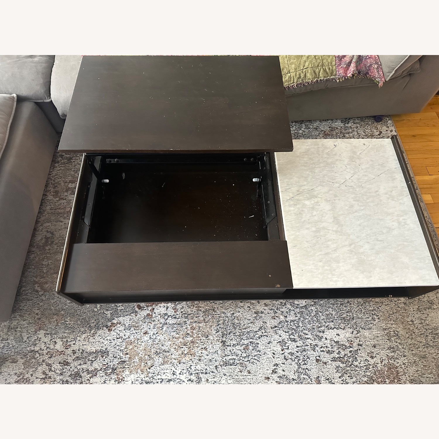 West Elm Mid-Century Dark Brown Wood Coffee Table - image-4