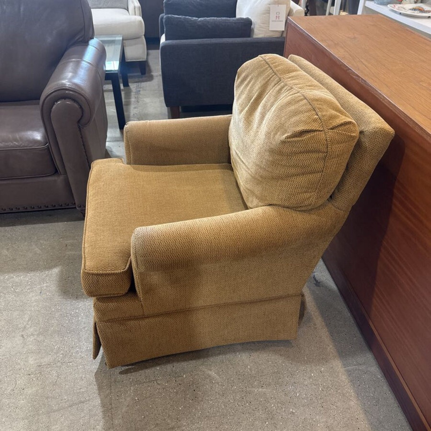 Traditional Fabric Roll-Arm Glider Rocking Chair - image-4