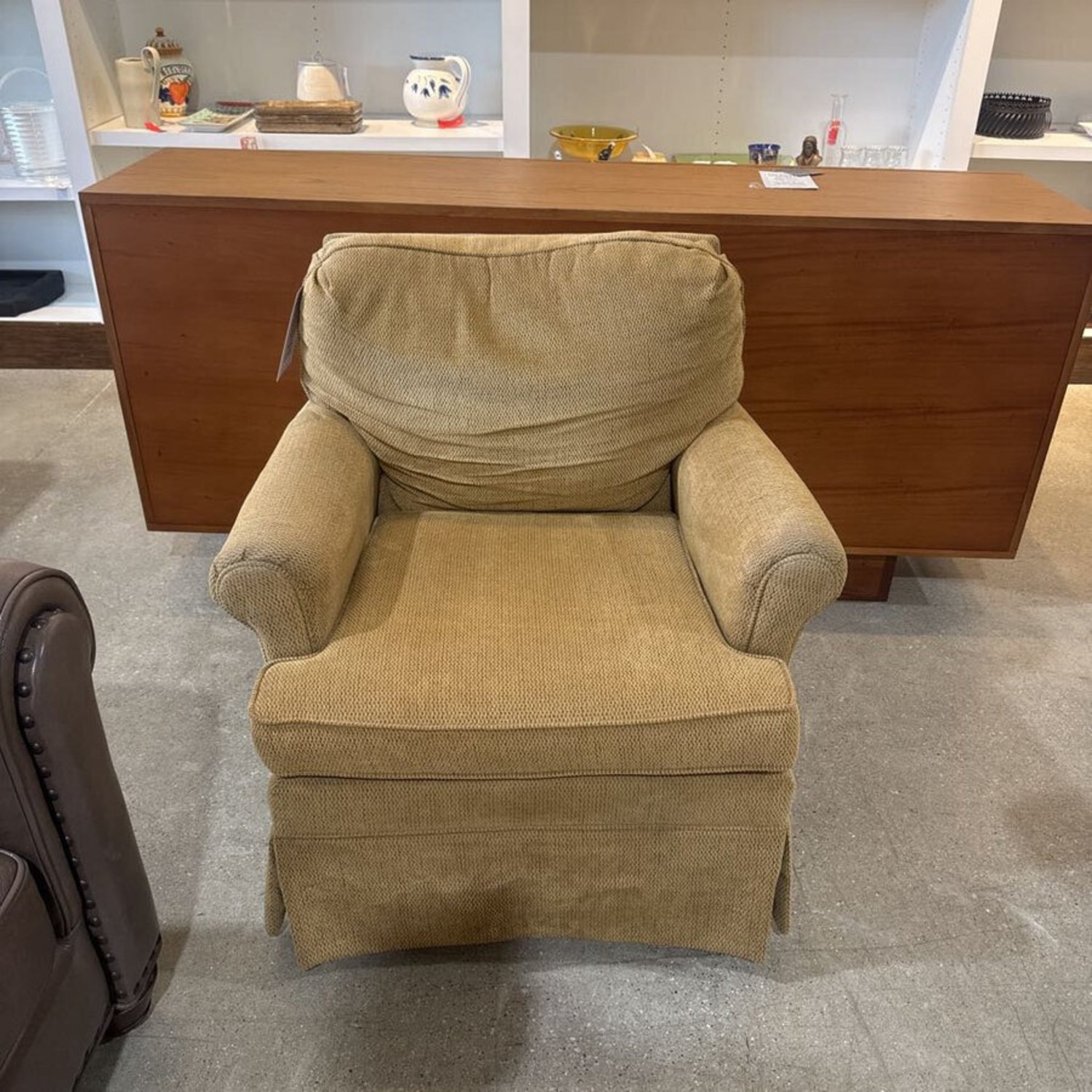 Traditional Fabric Roll-Arm Glider Rocking Chair - image-2