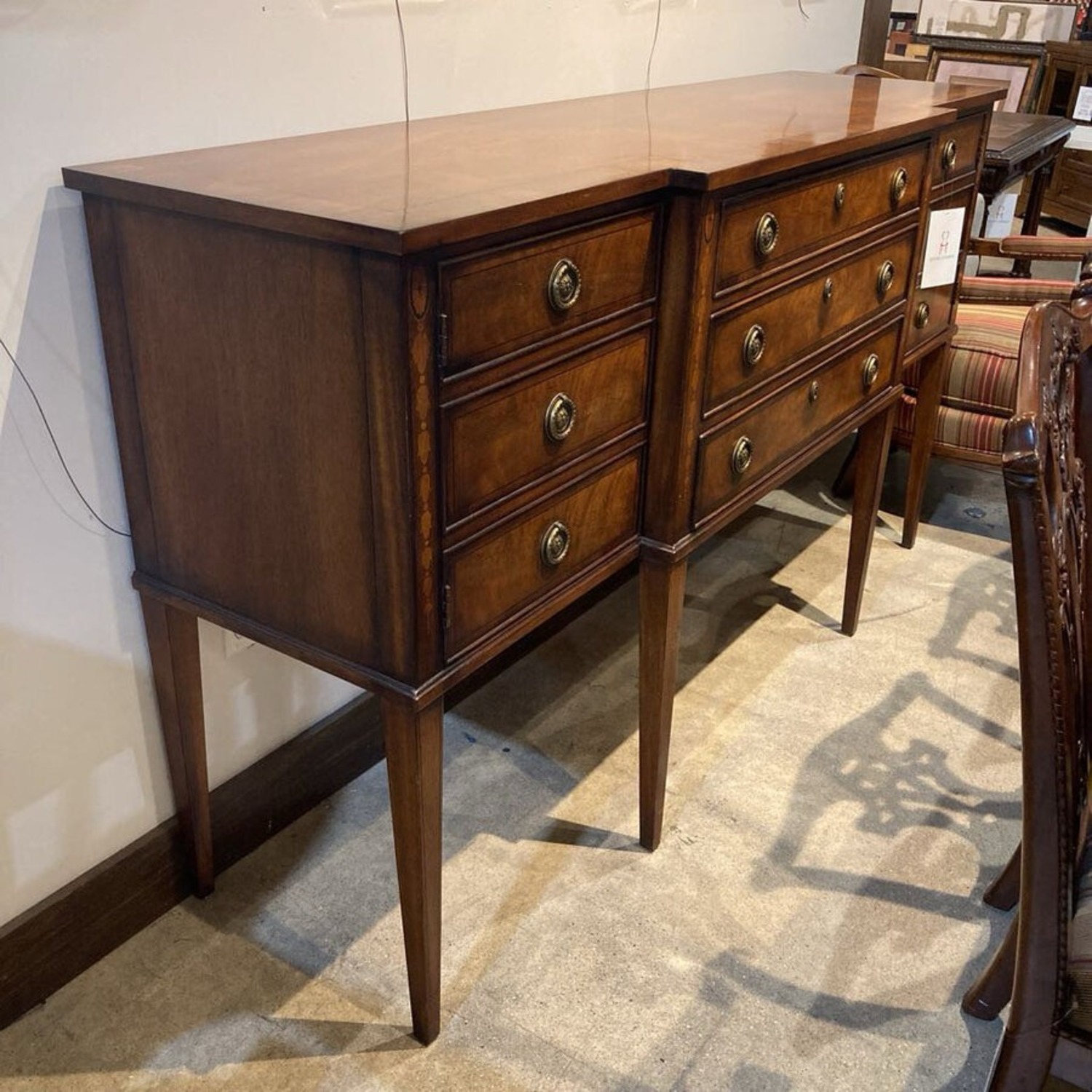 Henredon Breakfront Mahogany 3-Drawer Sideboard - image-1