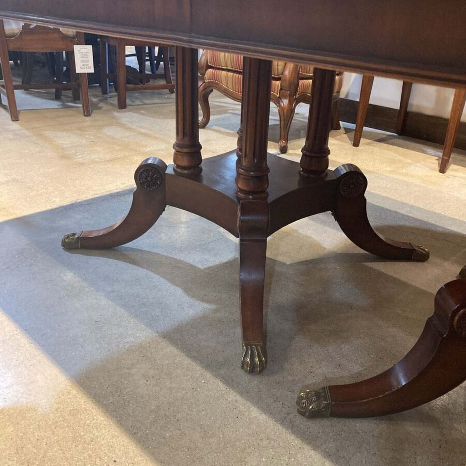 Banded Mahogany Double Pedestal Dining Table - image-7