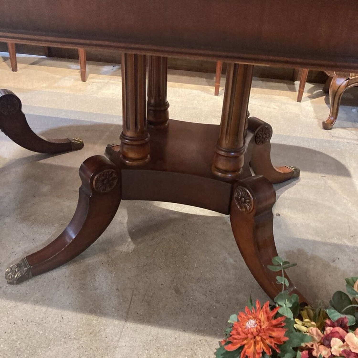 Banded Mahogany Double Pedestal Dining Table - image-8