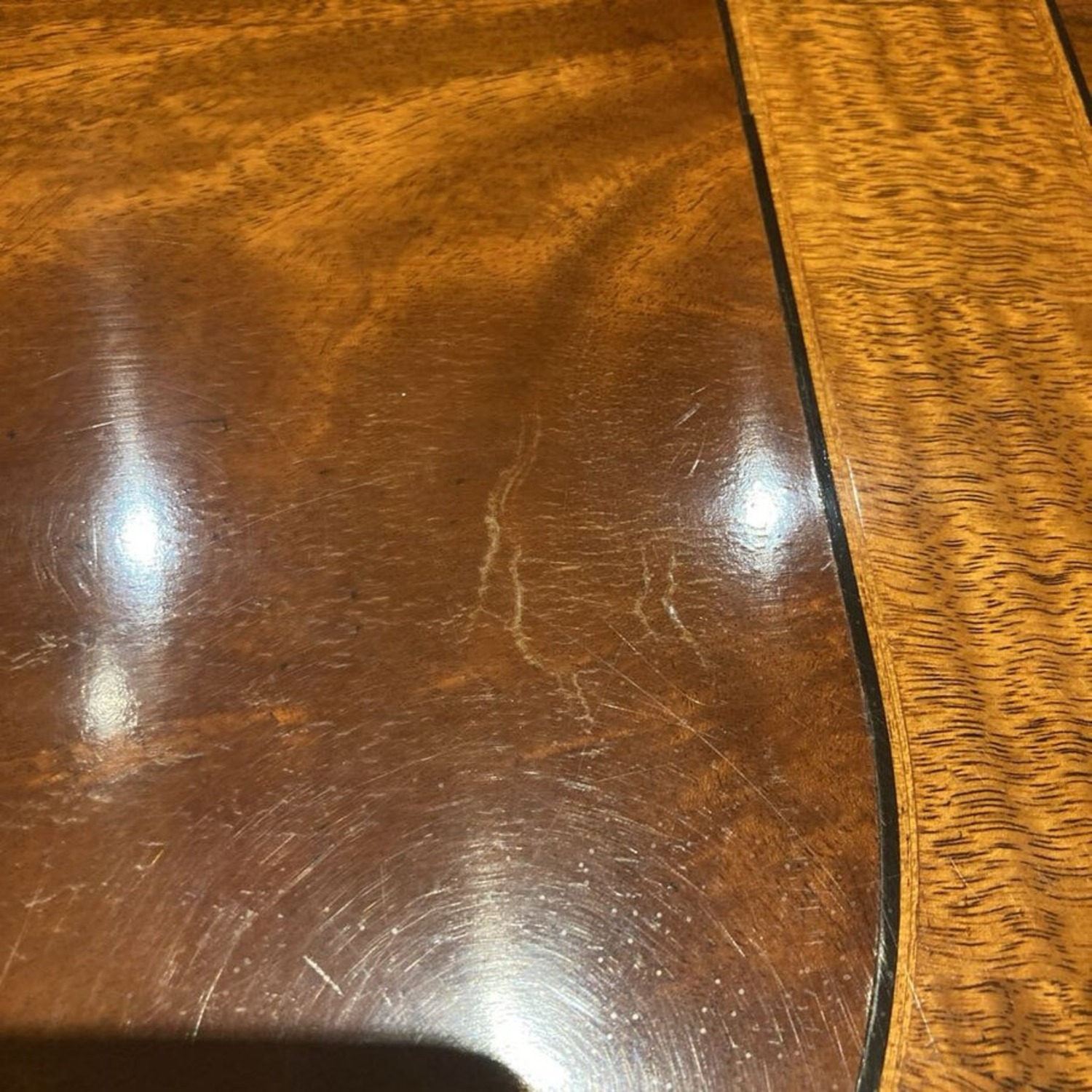 Banded Mahogany Double Pedestal Dining Table - image-10