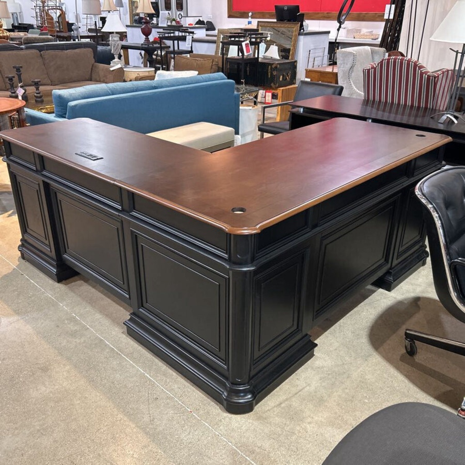 Roanoke Black L-Shape Desk - image-6