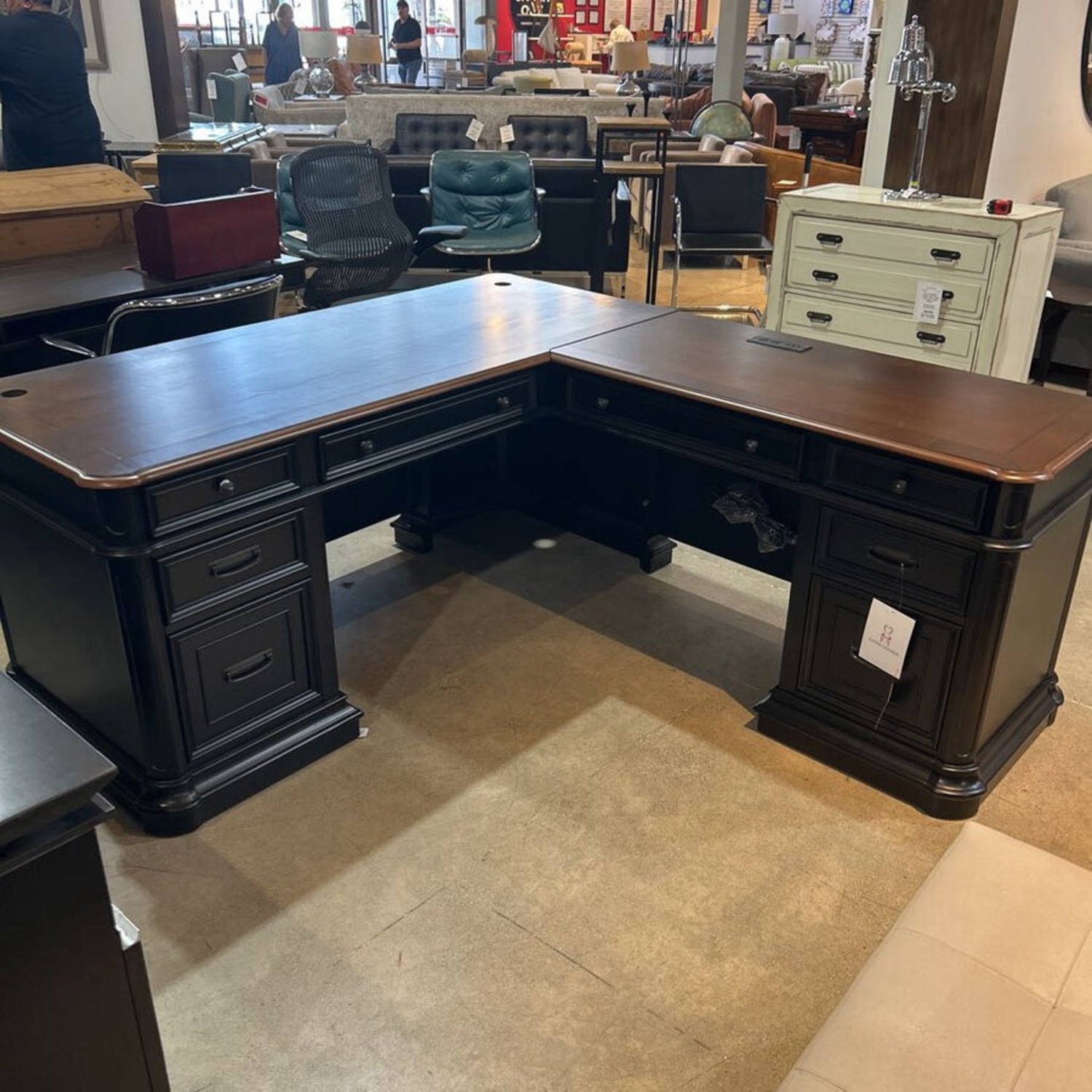 Roanoke Black L-Shape Desk - image-2