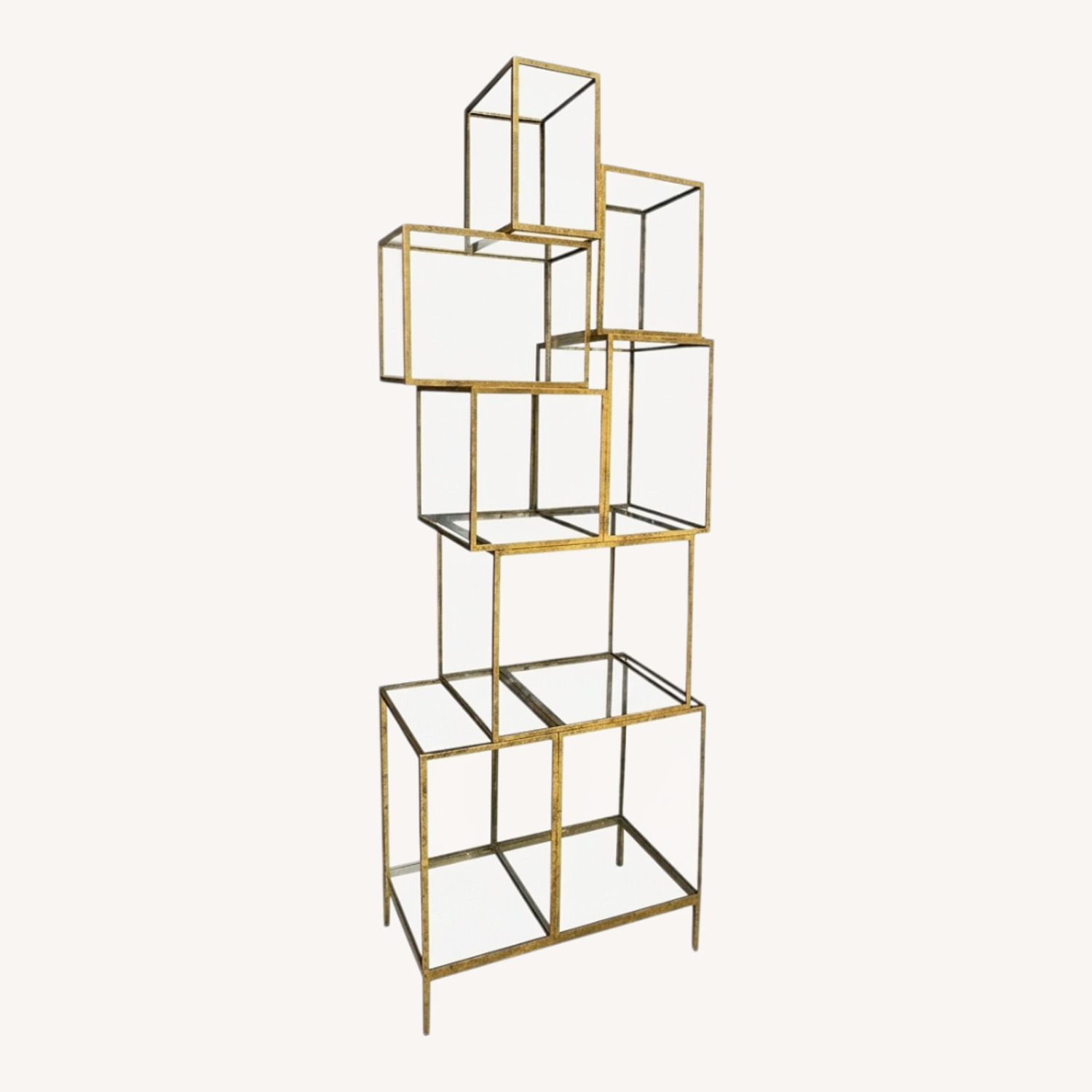 Oly Studio Rubiks Gold Metal Bookcase - image-0
