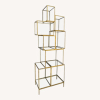 Oly Studio Rubiks Gold Metal Bookcase