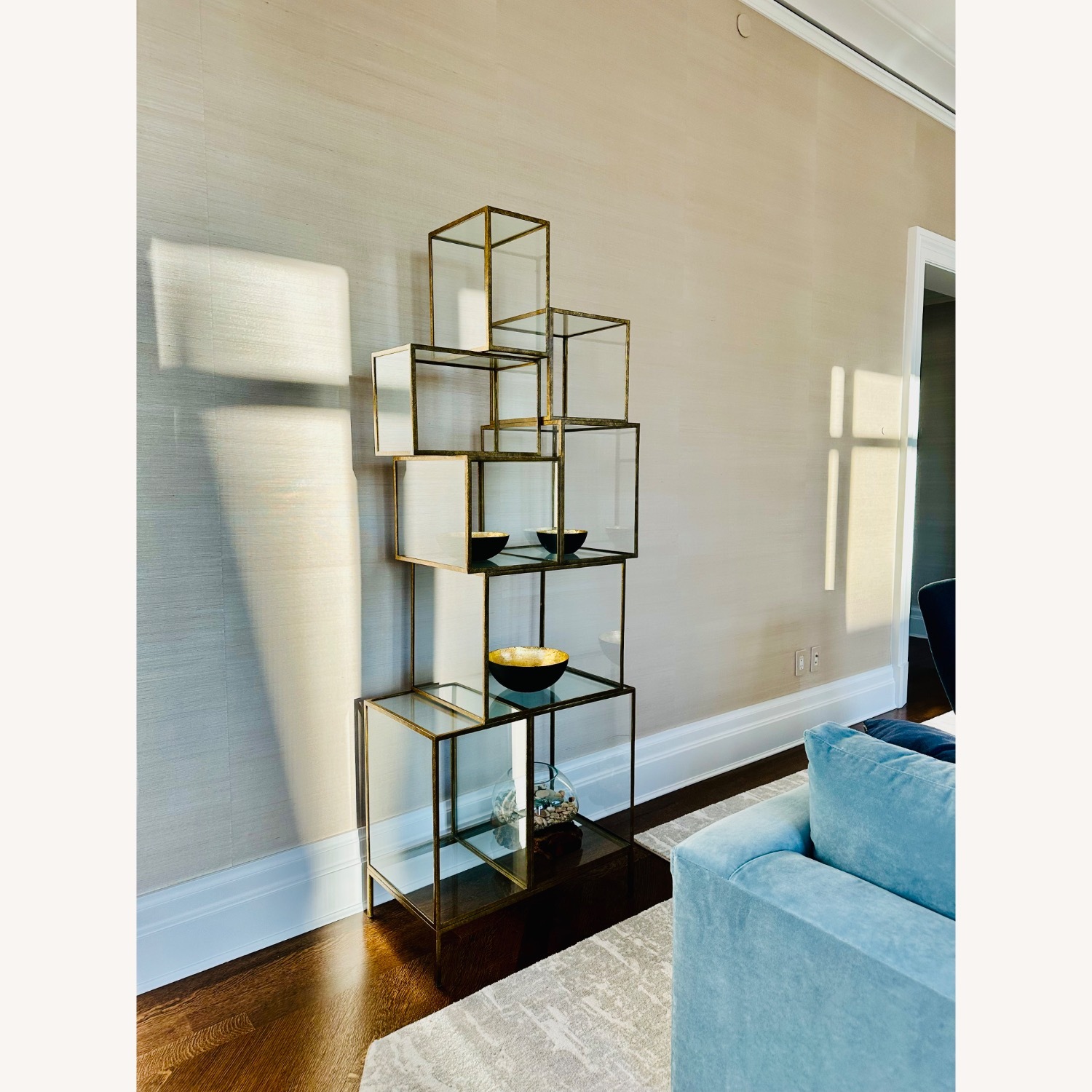 Oly Studio Rubiks Gold Metal Bookcase - image-3