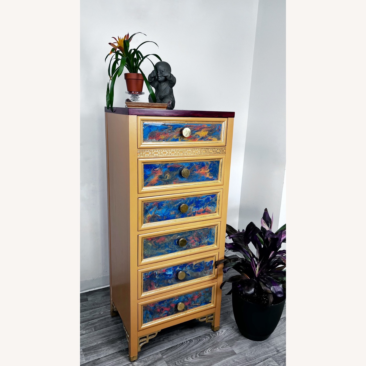Luxury Lingerie Resin Art Dresser with 6 Drawers - image-1