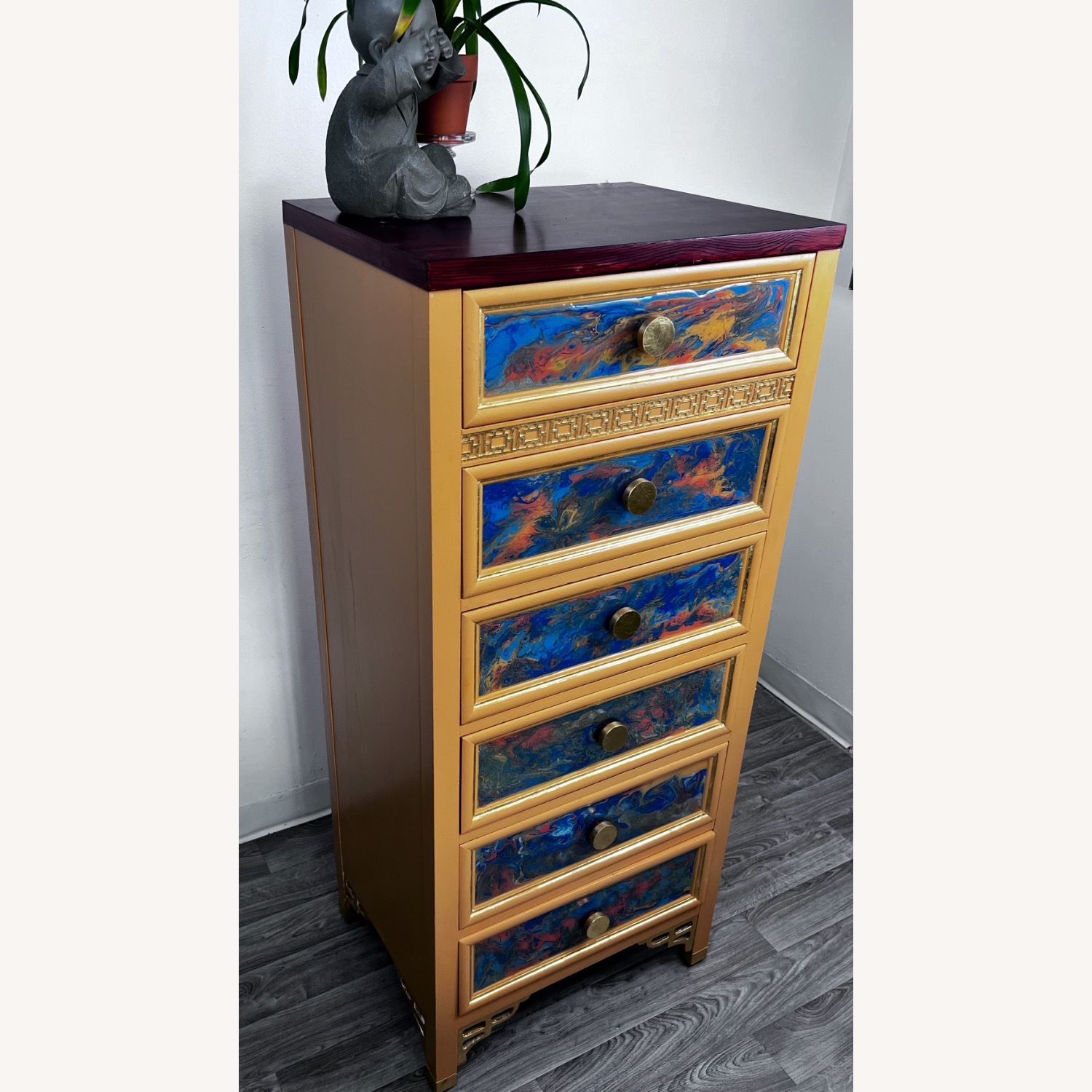 Luxury Lingerie Resin Art Dresser with 6 Drawers - image-6