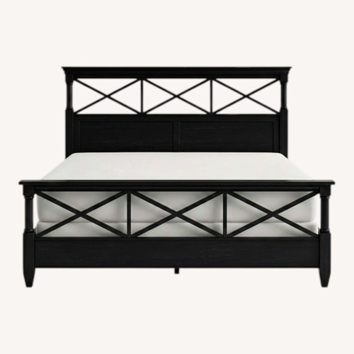 Used Ethan Allen Dark Brown King Bed for sale on AptDeco