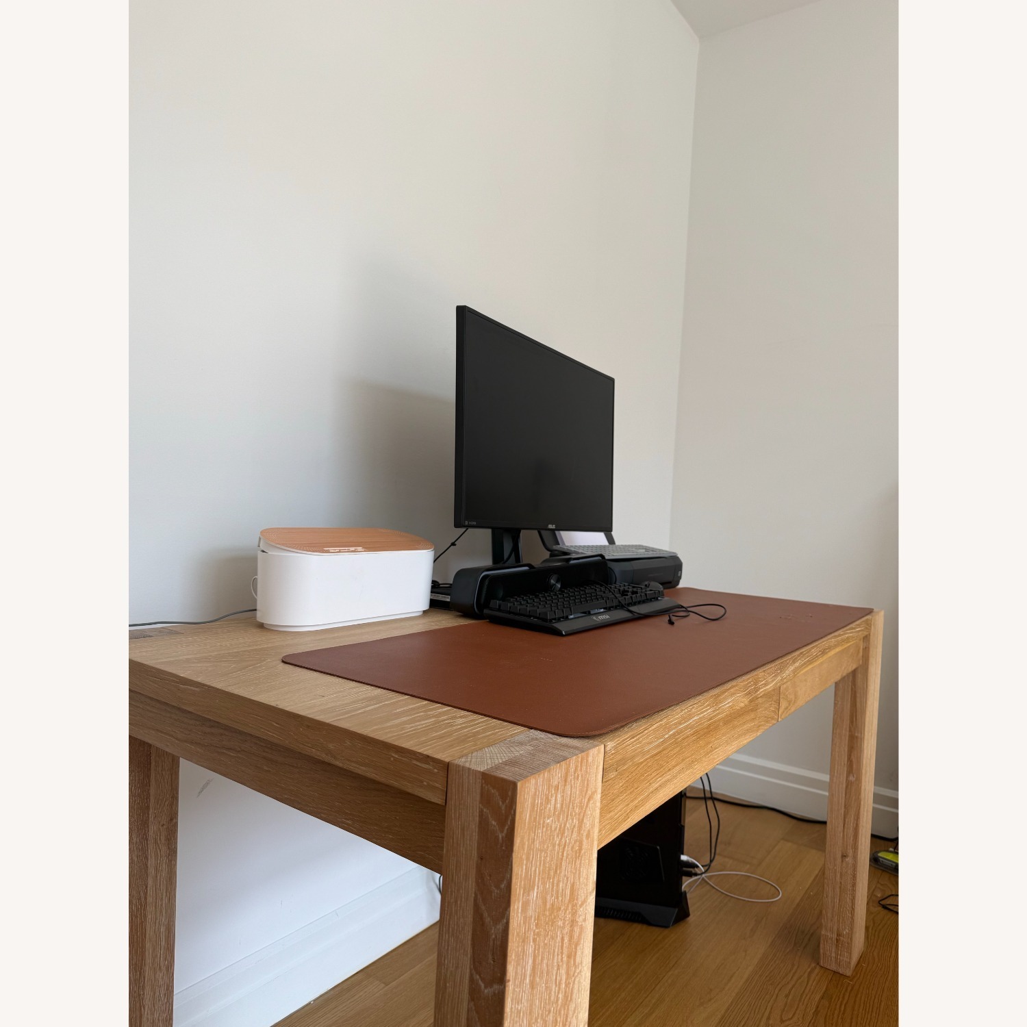 Crate & Barrel Terra Natural White Oak Wood Desk - image-3