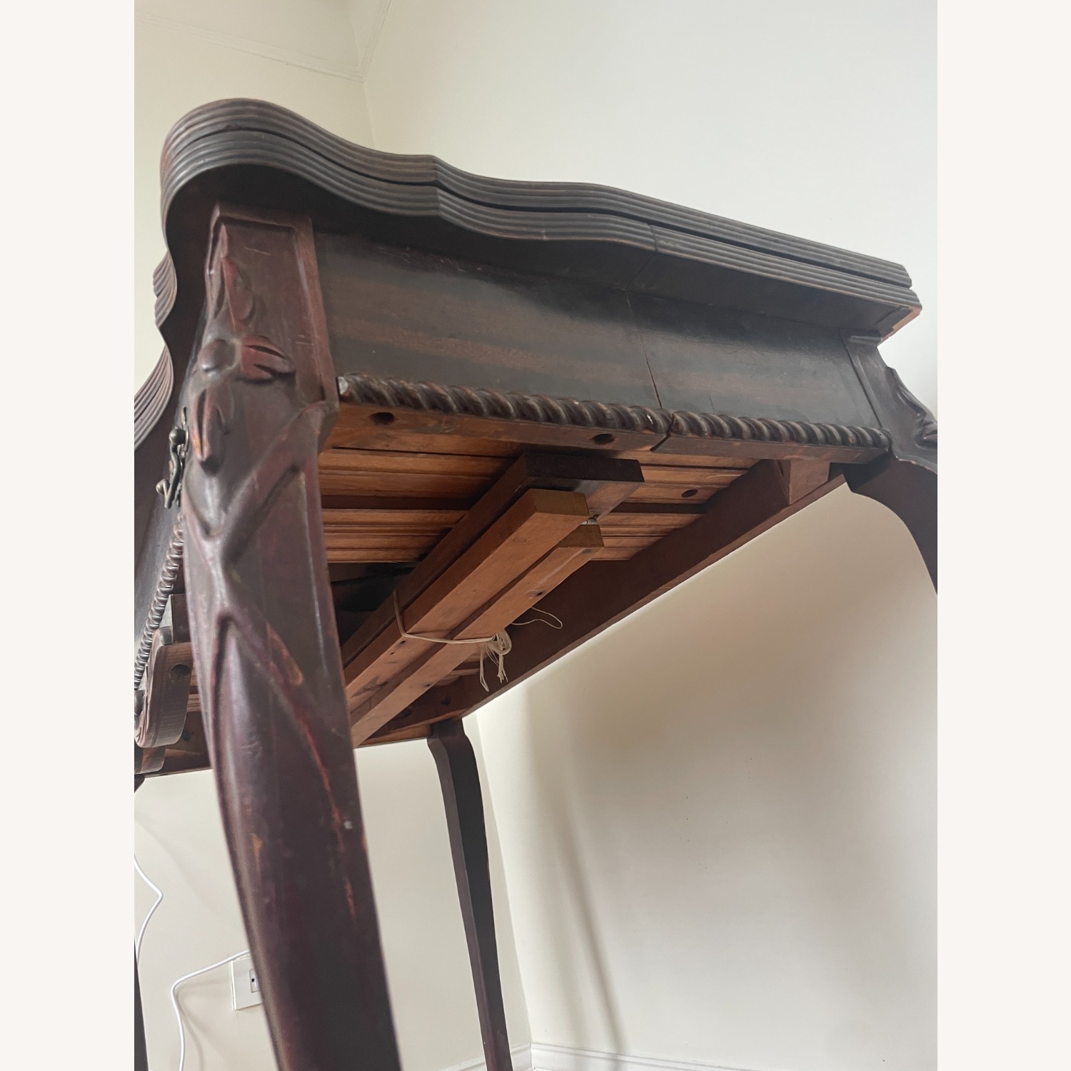 Antique Flip Top Convertible Desk Dining Table  - image-4