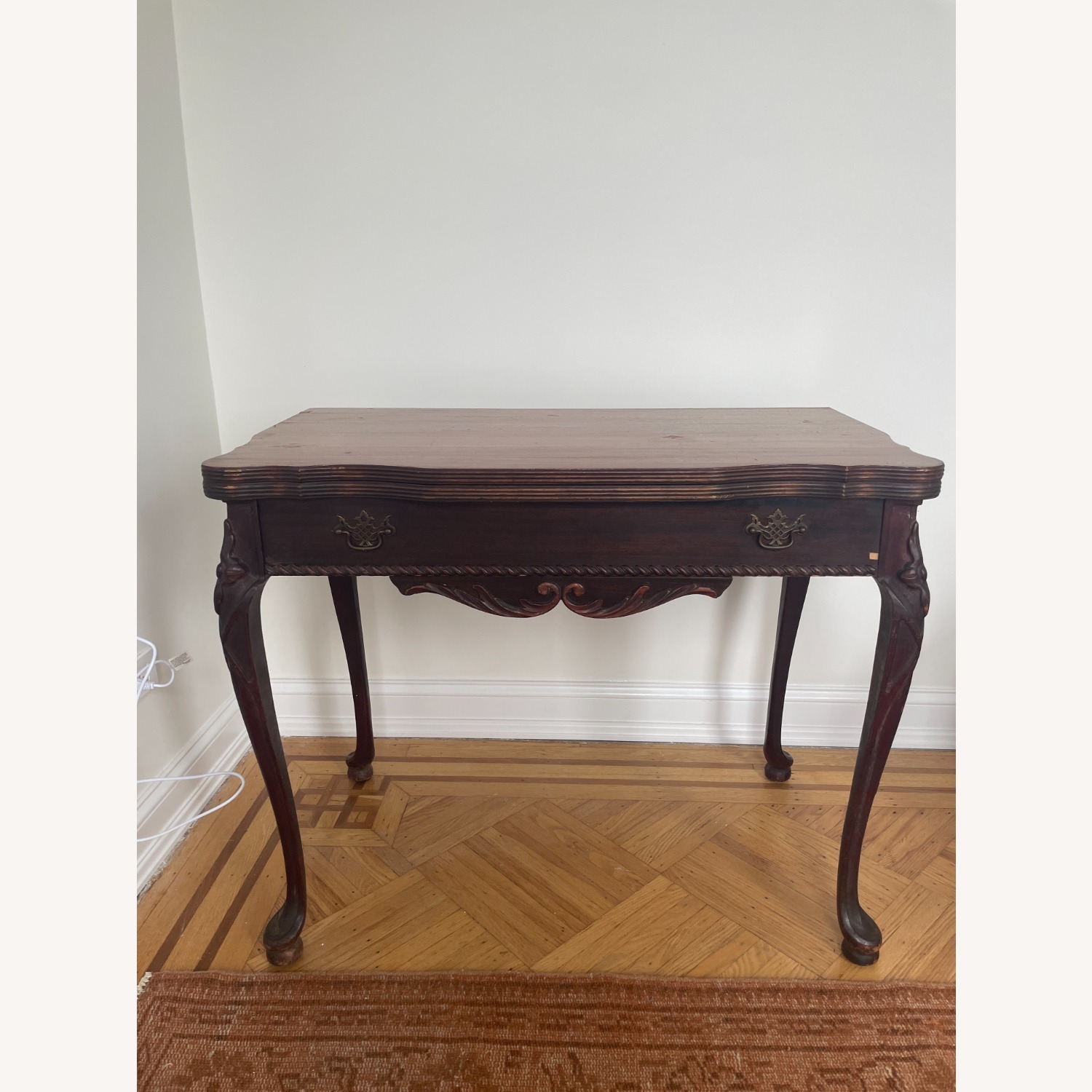 Antique Flip Top Convertible Desk Dining Table  - image-1