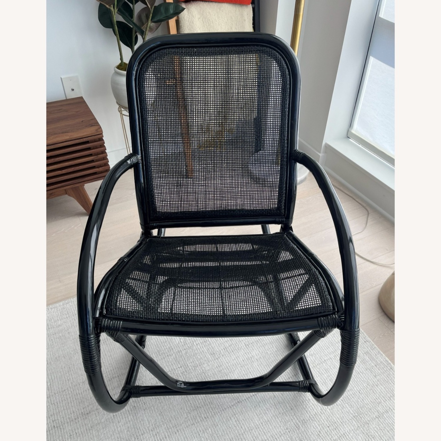 CB2 Portofino Black Rattan Accent Chair - image-1