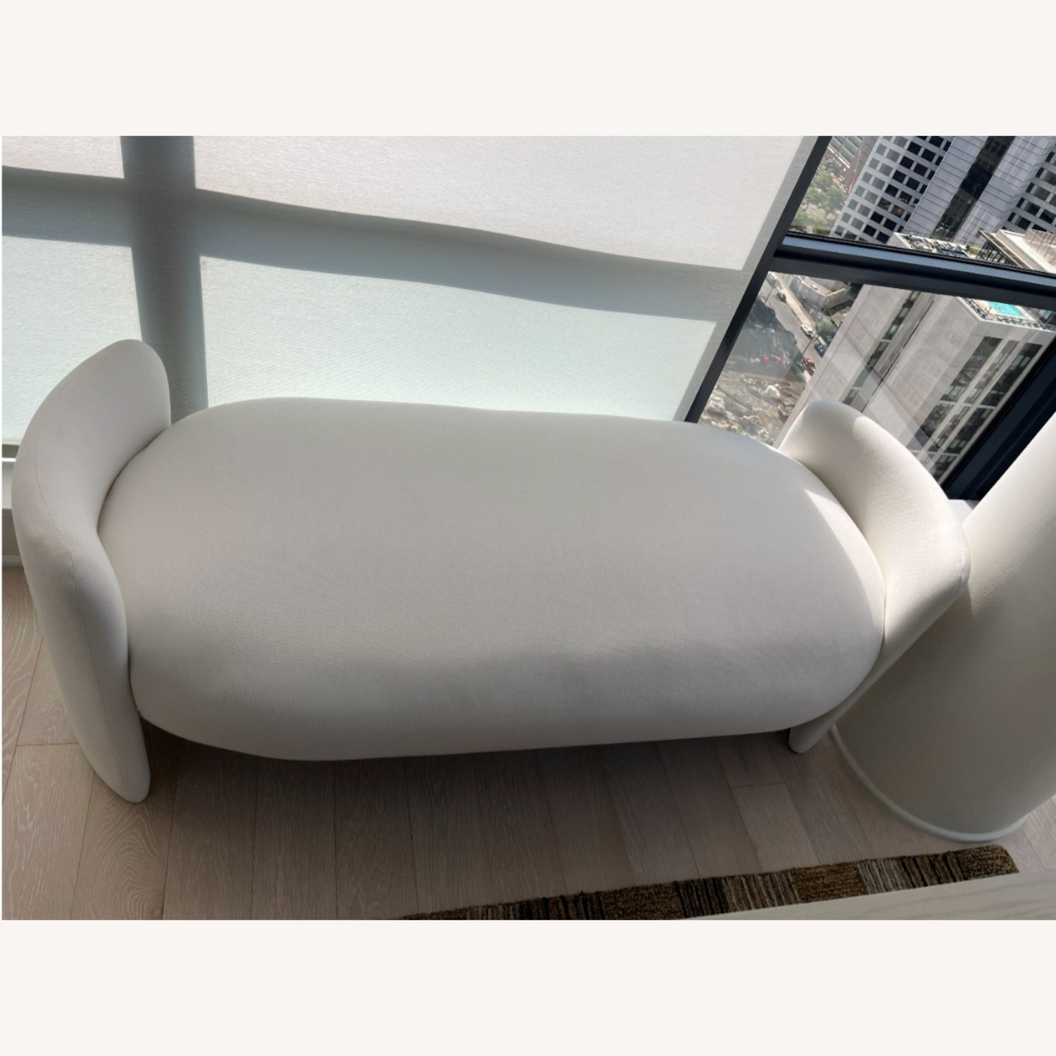 CB2 Leanne Ford White Cotton Bench - image-2