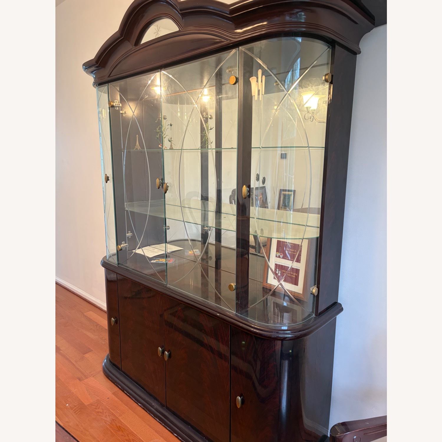 Dark Brown Wood Wall Unit - image-3