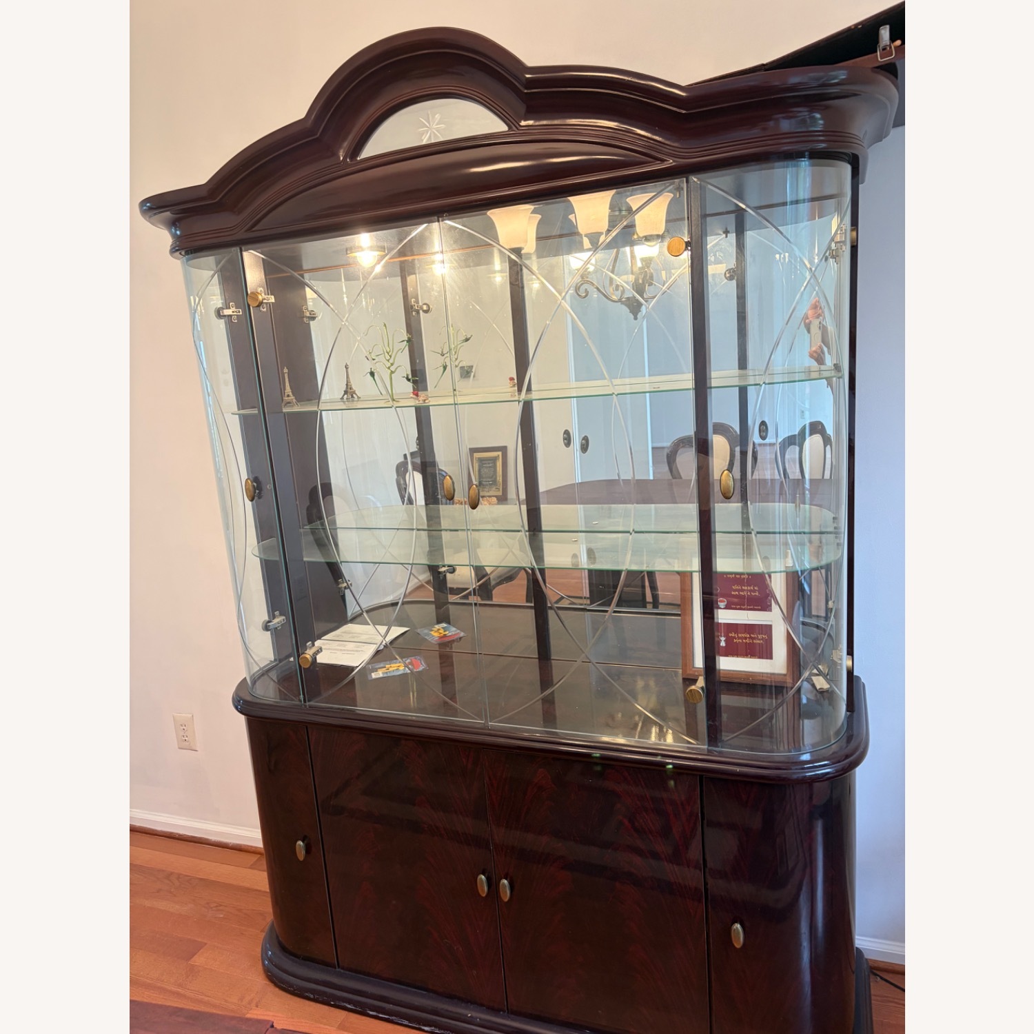Dark Brown Wood Wall Unit - image-2