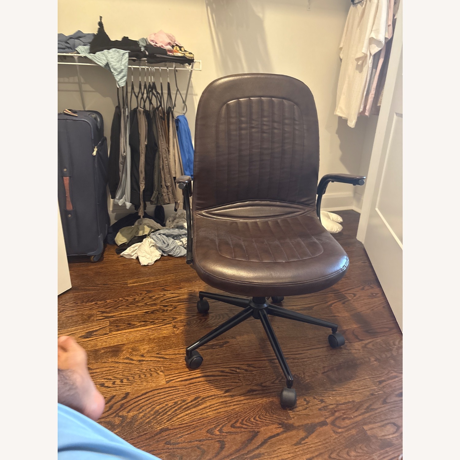 Dark Brown Leather Office Chair - image-2