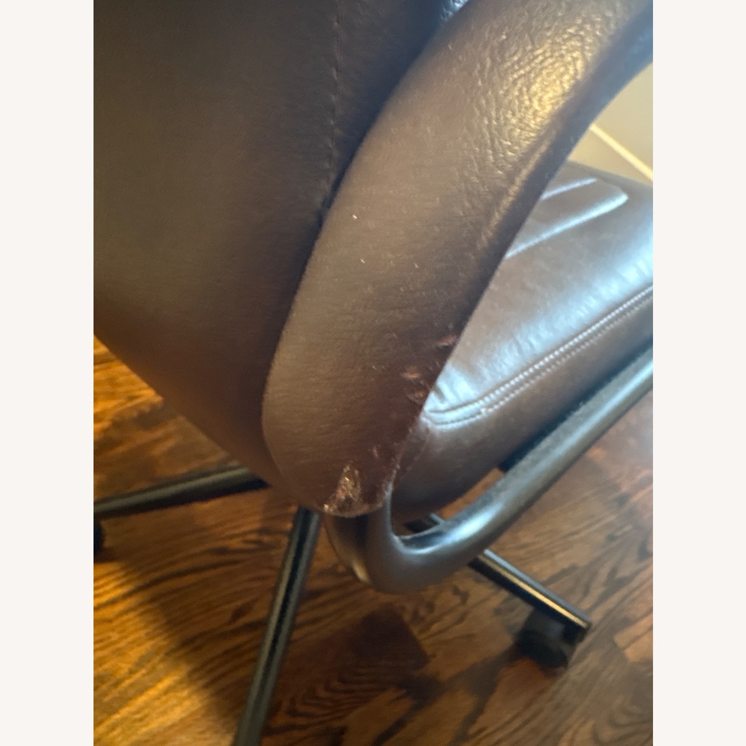 Dark Brown Leather Office Chair - image-4