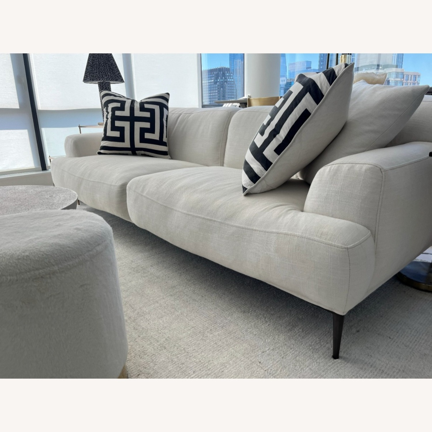 Houzz White Fabric Pillow Set of 3 - image-3