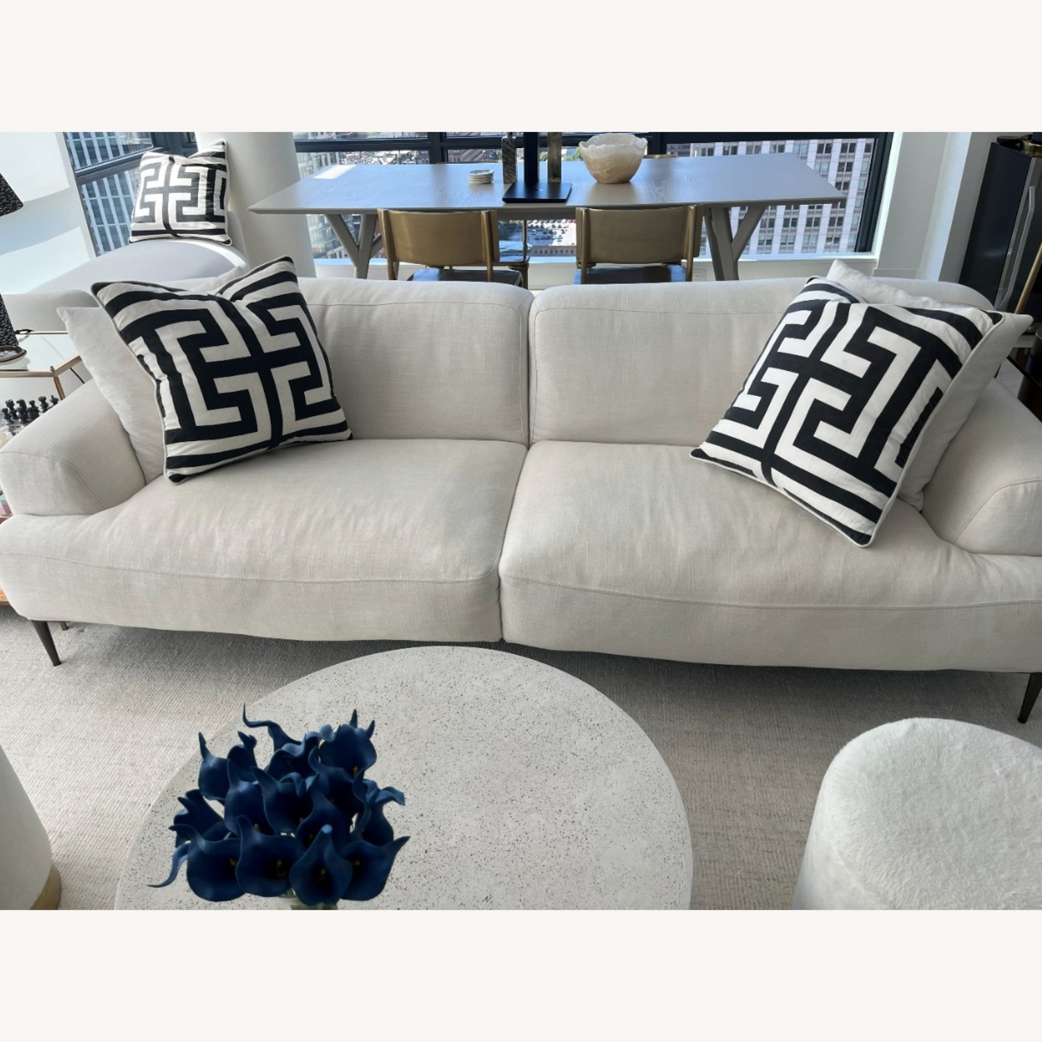 Houzz White Fabric Pillow Set of 3 - image-2