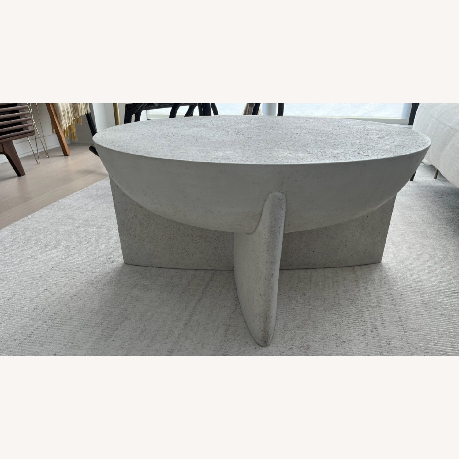 West Elm Monti White Lava Stone 30 Inch Coffee Table - image-1