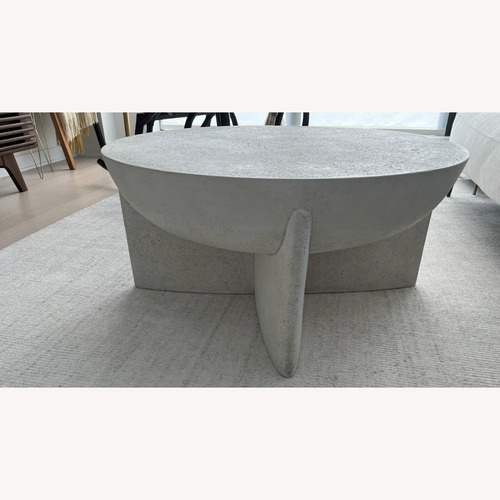 Used West Elm Monti White Lava Stone 30 Inch Coffee Table for sale on AptDeco
