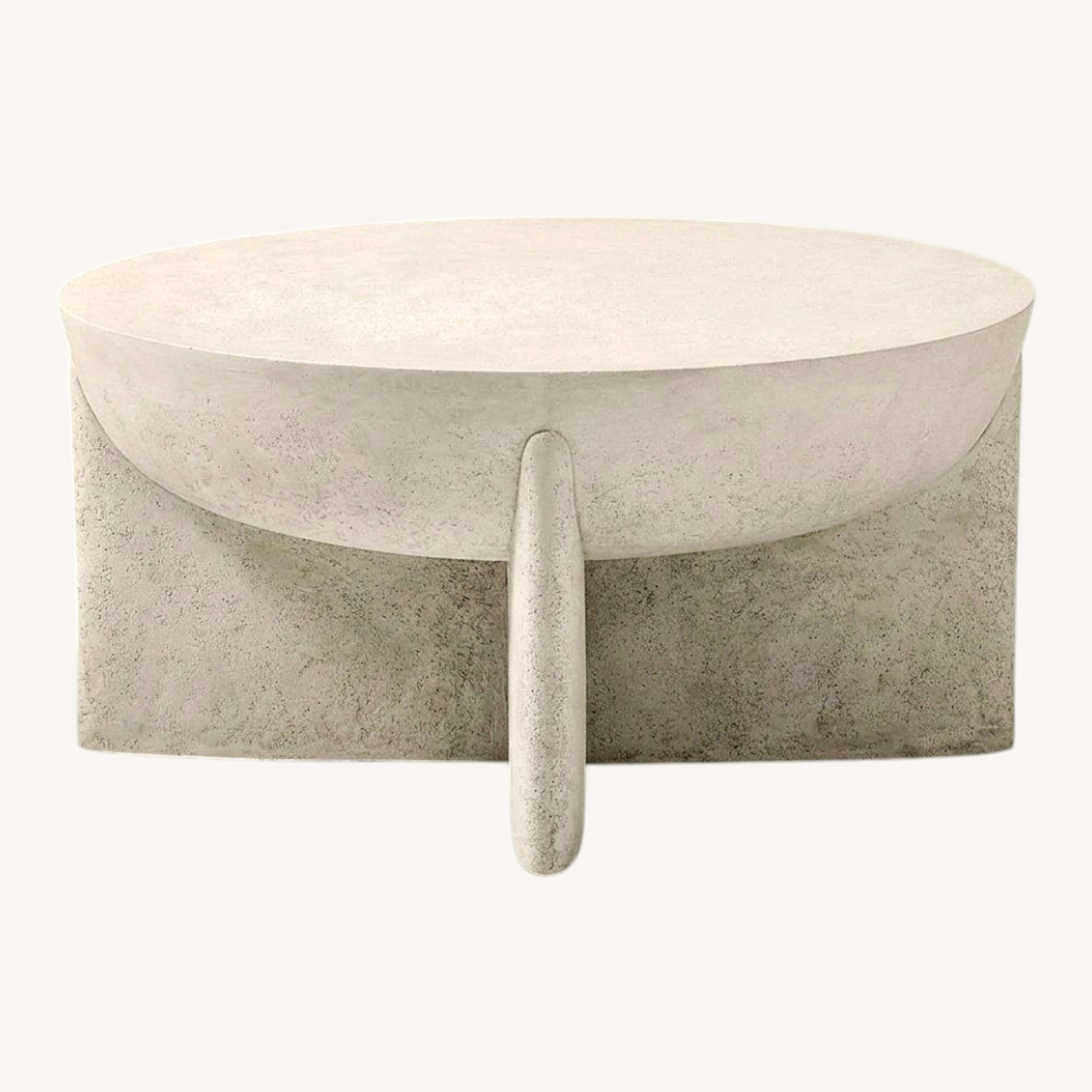 West Elm Monti White Lava Stone 30 Inch Coffee Table - image-0