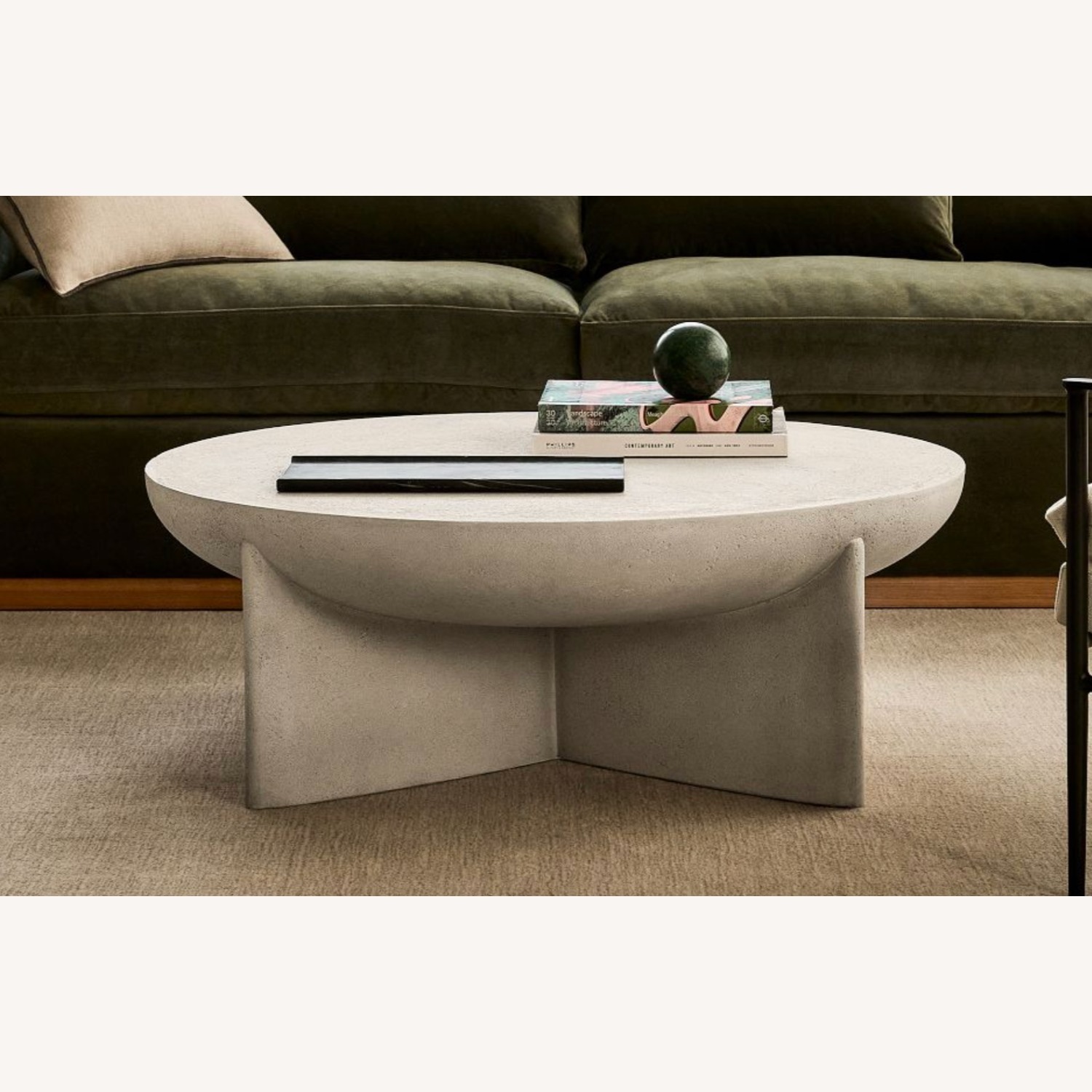 West Elm Monti White Lava Stone 30 Inch Coffee Table - image-3