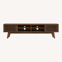 Houzz Dark Brown Walnut Media Storage