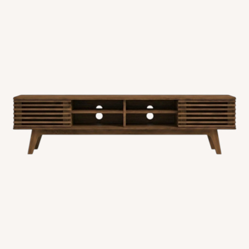 Used Houzz Dark Brown Walnut Media Storage for sale on AptDeco