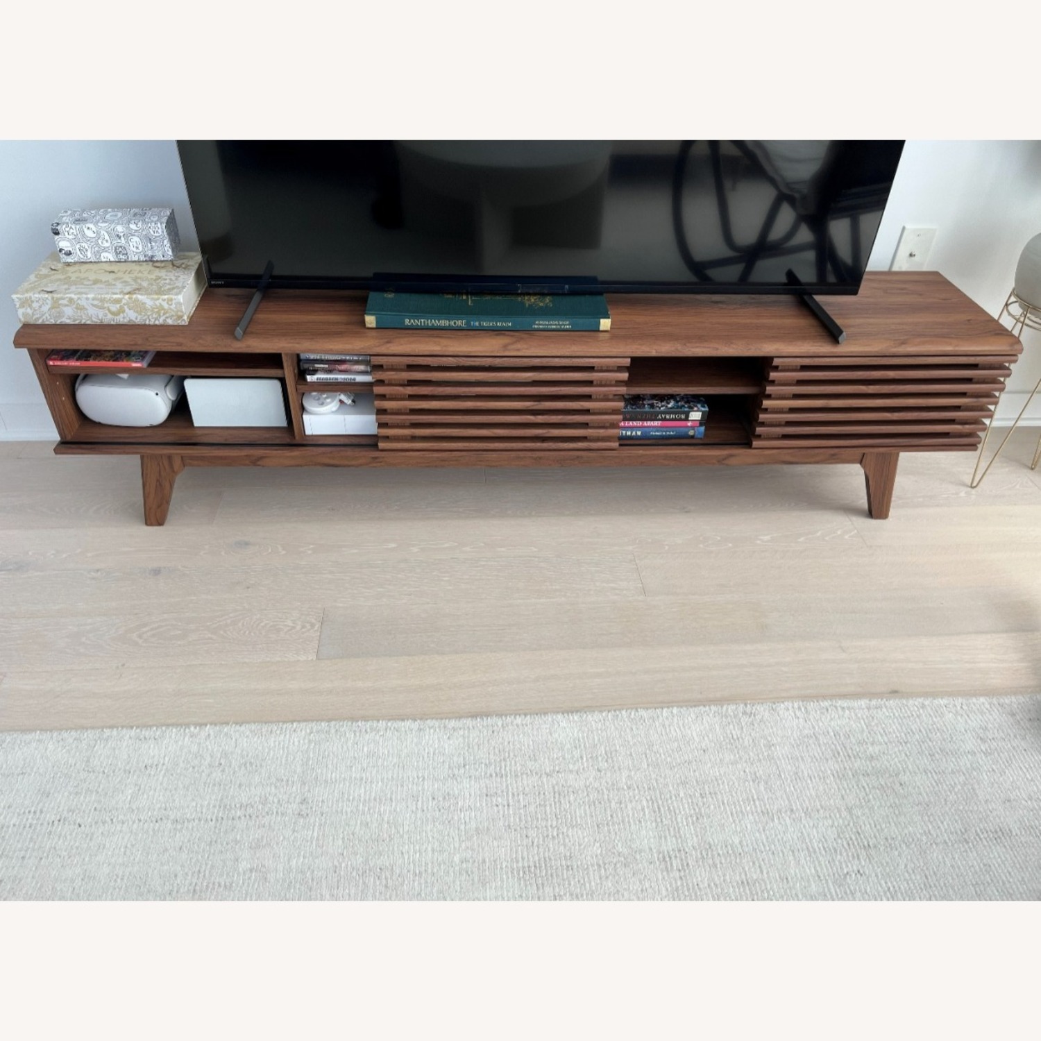 Houzz Dark Brown Walnut Media Storage - image-1